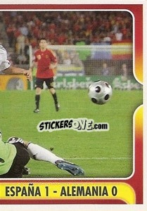 Sticker ESPANA 1 - ALEMANIA 0 - La Seleccion Espanola 2009
 n. 168 - Panini