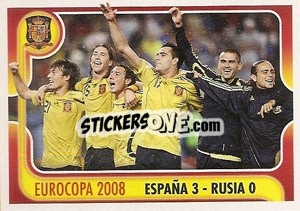 Figurina ESPANA 3- RUSIA 0 - La Seleccion Espanola 2009
 - Panini