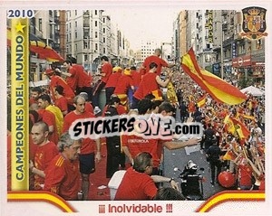 Sticker !!! Inolvidable !!! - Sudafrica 2010. Campeones Del Mundo
 n. 36 - Panini