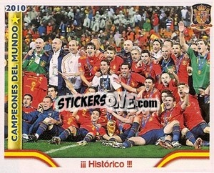 Cromo !!!Historico !!! - Sudafrica 2010. Campeones Del Mundo
 - Panini