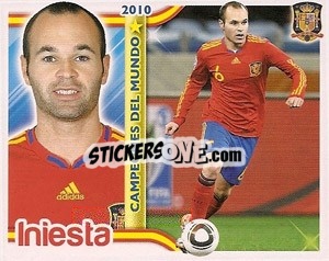 Sticker Andrés Iniesta - Sudafrica 2010. Campeones Del Mundo
 n. 7 - Panini