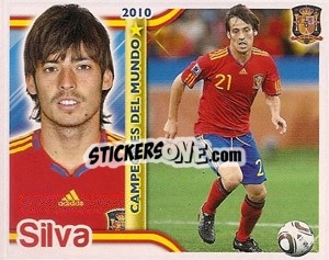 Sticker David Silva - Sudafrica 2010. Campeones Del Mundo
 n. 22 - Panini
