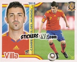 Sticker David Villa - Sudafrica 2010. Campeones Del Mundo
 - Panini