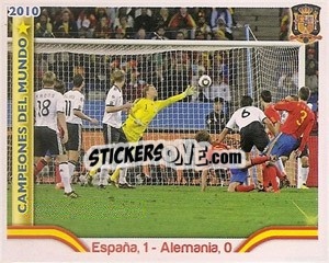 Sticker España,1-Alemania,0 - Sudafrica 2010. Campeones Del Mundo
 - Panini