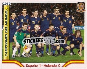 Sticker España,1-Holanda,0 - Sudafrica 2010. Campeones Del Mundo
 n. 31 - Panini