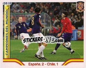 Figurina España,2-Chile,1 - Sudafrica 2010. Campeones Del Mundo
 - Panini