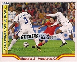 Figurina España,2-Honduras,0 - Sudafrica 2010. Campeones Del Mundo
 - Panini
