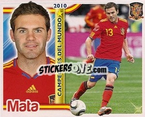 Sticker Juan Mata - Sudafrica 2010. Campeones Del Mundo
 n. 14 - Panini