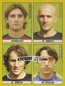 Sticker Danucci / O. Brevi / E. Brevi / Di Giulio - Calciatori 2007-2008 n. 647 - Panini