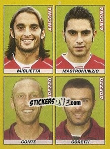 Sticker Miglietta / Mastronunzio / Conte / Goretti - Calciatori 2007-2008 n. 648 - Panini