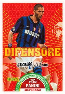 Cromo Marco Materazzi (Inter) - Calciatori 2007-2008 - Panini