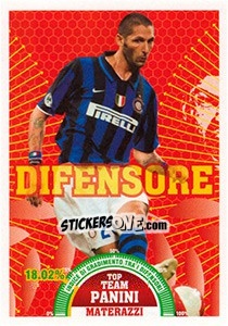 Sticker Marco Materazzi (Inter) - Calciatori 2007-2008 n. T2 - Panini
