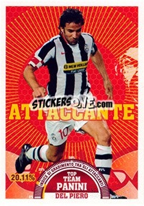 Sticker Alessandro Del Piero (Juventus) - Calciatori 2007-2008 n. T10 - Panini