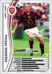 Sticker Philippe Senderos - Sega WCCF European Clubs 2005-2006 n. 5 - Panini