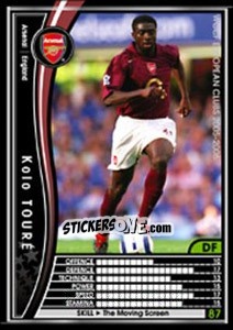 Sticker Kolo Toure - Sega WCCF European Clubs 2005-2006 n. 6 - Panini