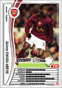 Sticker Quincy Owusu-Abeyie - Sega WCCF European Clubs 2005-2006 n. 14 - Panini