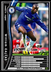 Sticker William Gallas - Sega WCCF European Clubs 2005-2006 n. 21 - Panini