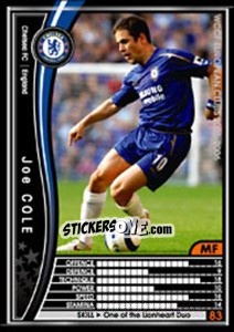 Sticker Joe Cole - Sega WCCF European Clubs 2005-2006 n. 23 - Panini