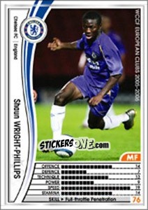 Sticker Shaun Wright-Phillips - Sega WCCF European Clubs 2005-2006 - Panini