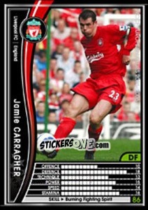 Sticker Jamie Carragher - Sega WCCF European Clubs 2005-2006 n. 34 - Panini