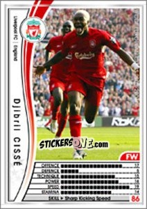 Sticker Djibril Cisse - Sega WCCF European Clubs 2005-2006 n. 45 - Panini