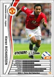Sticker Kieran Richardson - Sega WCCF European Clubs 2005-2006 n. 58 - Panini