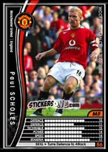 Sticker Paul Scholes - Sega WCCF European Clubs 2005-2006 n. 61 - Panini