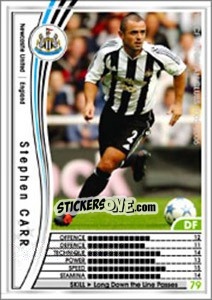 Cromo Stephen Carr - Sega WCCF European Clubs 2005-2006 n. 69 - Panini