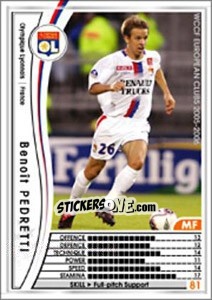 Sticker Benoit Pedretti - Sega WCCF European Clubs 2005-2006 n. 90 - Panini
