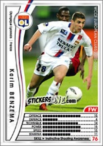 Sticker Karim Benzema - Sega WCCF European Clubs 2005-2006 n. 92 - Panini