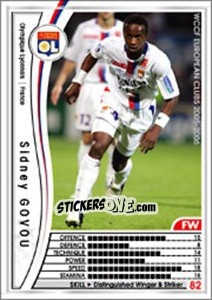 Sticker Sidney Govou - Sega WCCF European Clubs 2005-2006 n. 95 - Panini