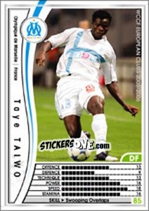 Figurina Taye Taiwo - Sega WCCF European Clubs 2005-2006 - Panini