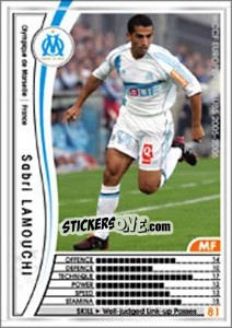 Sticker Sabri Lamouchi - Sega WCCF European Clubs 2005-2006 n. 106 - Panini