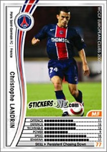 Sticker Christophe Landrin - Sega WCCF European Clubs 2005-2006 n. 121 - Panini