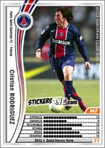 Sticker Cristian Rodriguez - Sega WCCF European Clubs 2005-2006 - Panini
