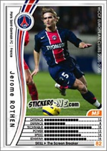 Sticker Jerome Rothen - Sega WCCF European Clubs 2005-2006 n. 124 - Panini