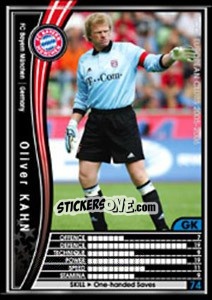 Sticker Oliver Kahn - Sega WCCF European Clubs 2005-2006 n. 129 - Panini