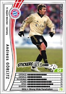 Sticker Andreas Gorlitz - Sega WCCF European Clubs 2005-2006 n. 130 - Panini
