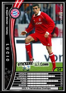 Sticker Lucio - Sega WCCF European Clubs 2005-2006 n. 133 - Panini