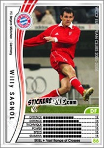 Sticker Willy Sagnol - Sega WCCF European Clubs 2005-2006 n. 134 - Panini