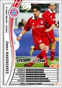 Sticker Owen Hargreaves - Sega WCCF European Clubs 2005-2006 n. 137 - Panini