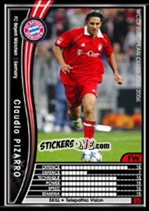 Sticker Claudio Pizarro - Sega WCCF European Clubs 2005-2006 n. 143 - Panini