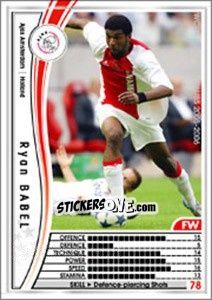 Cromo Ryan Babel - Sega WCCF European Clubs 2005-2006 - Panini