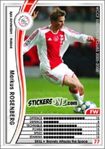 Sticker Markus Rosenberg - Sega WCCF European Clubs 2005-2006 n. 160 - Panini