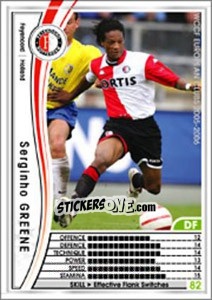 Sticker Serginho Greene - Sega WCCF European Clubs 2005-2006 n. 163 - Panini