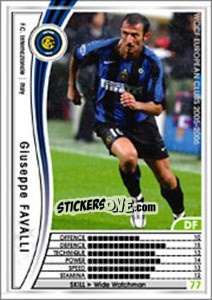 Sticker Giuseppe Favalli - Sega WCCF European Clubs 2005-2006 n. 195 - Panini