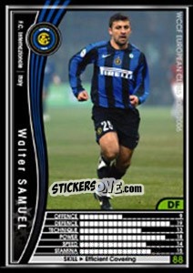 Sticker Walter Samuel - Sega WCCF European Clubs 2005-2006 n. 197 - Panini