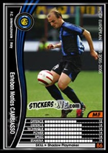 Sticker Esteban Matias Cambiasso - Sega WCCF European Clubs 2005-2006 n. 199 - Panini