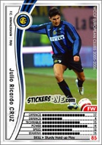 Sticker Julio Ricardo Cruz - Sega WCCF European Clubs 2005-2006 n. 206 - Panini