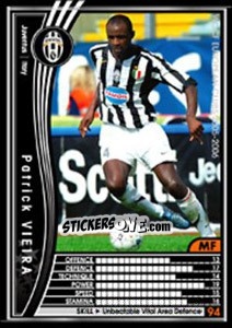 Sticker Patrick Vieira - Sega WCCF European Clubs 2005-2006 n. 220 - Panini